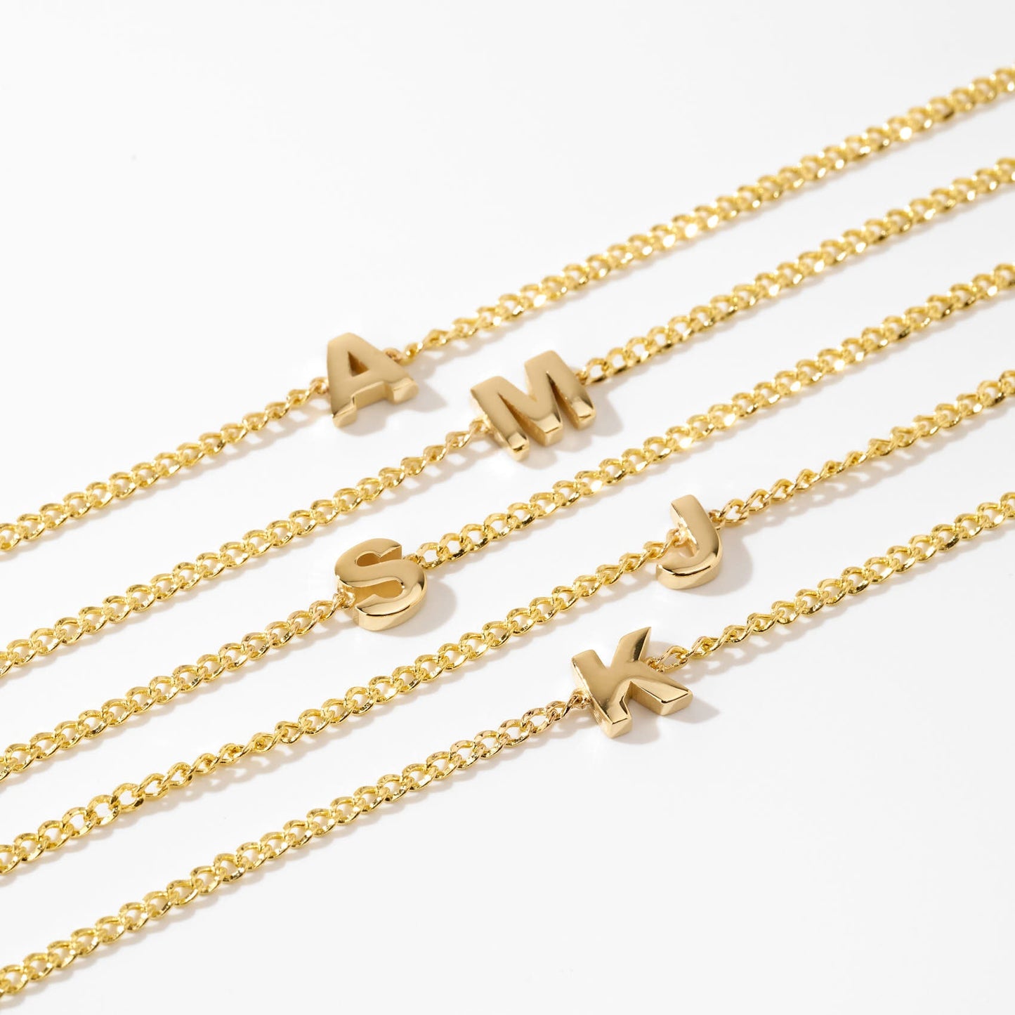 Initial Curb Chain Armband