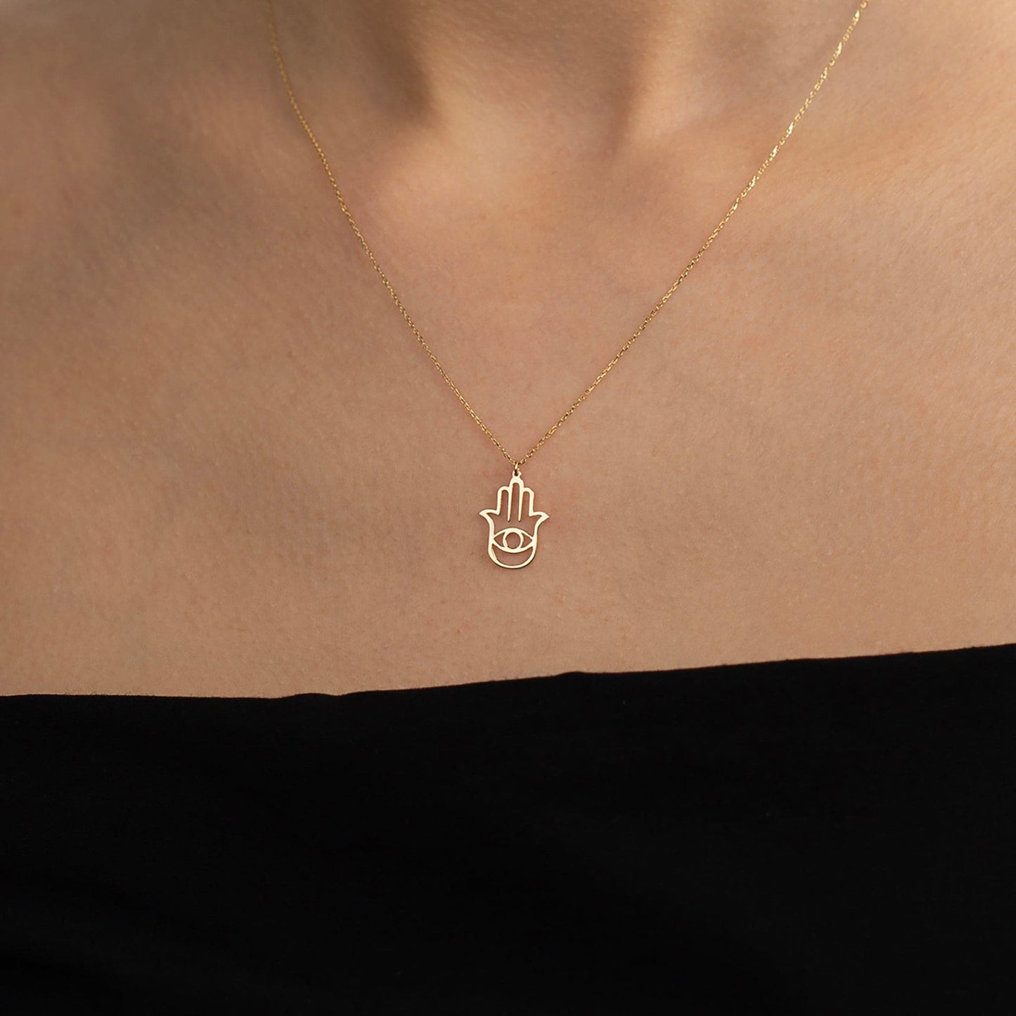 Hamsa Hand Evil Eye Halskette