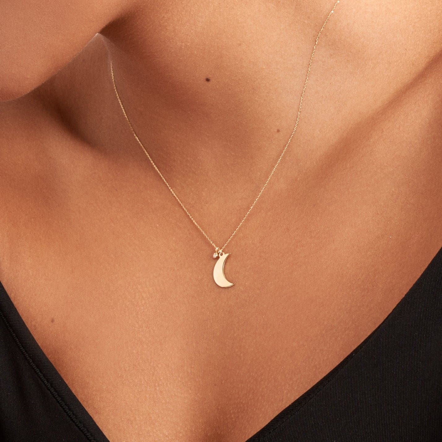 Diamant-Mond-Halskette