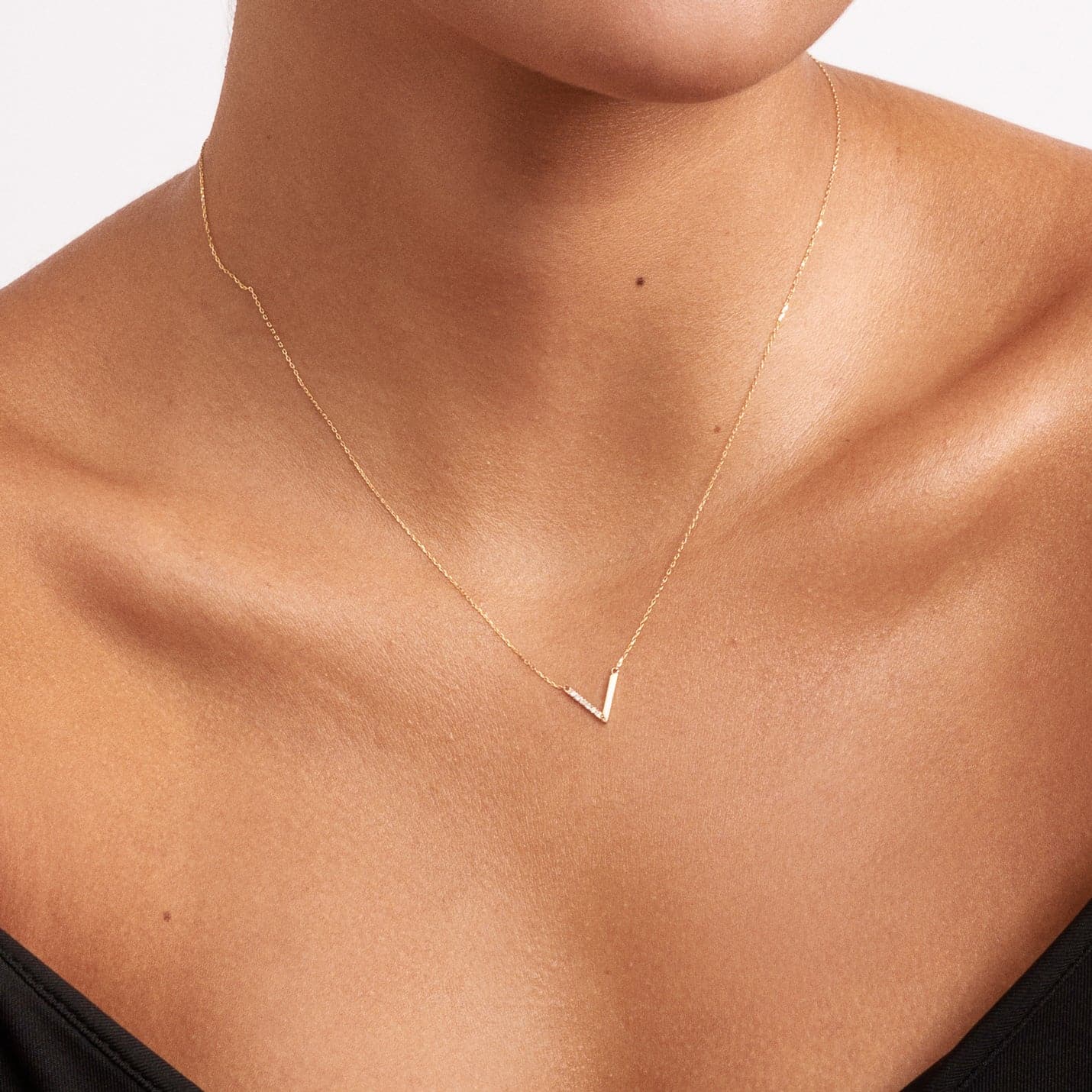 Diamant-Chevron-Halskette