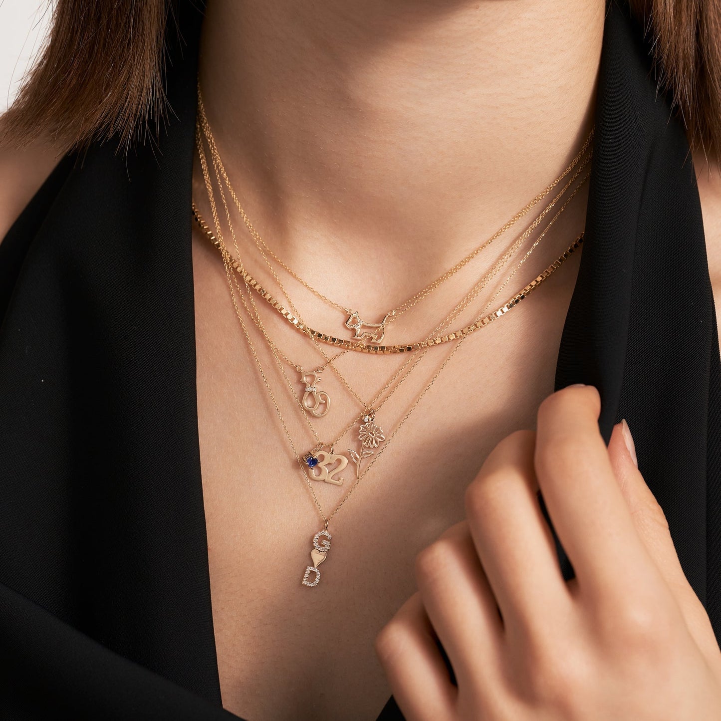 Geburtsblume mit Diamant Halskette