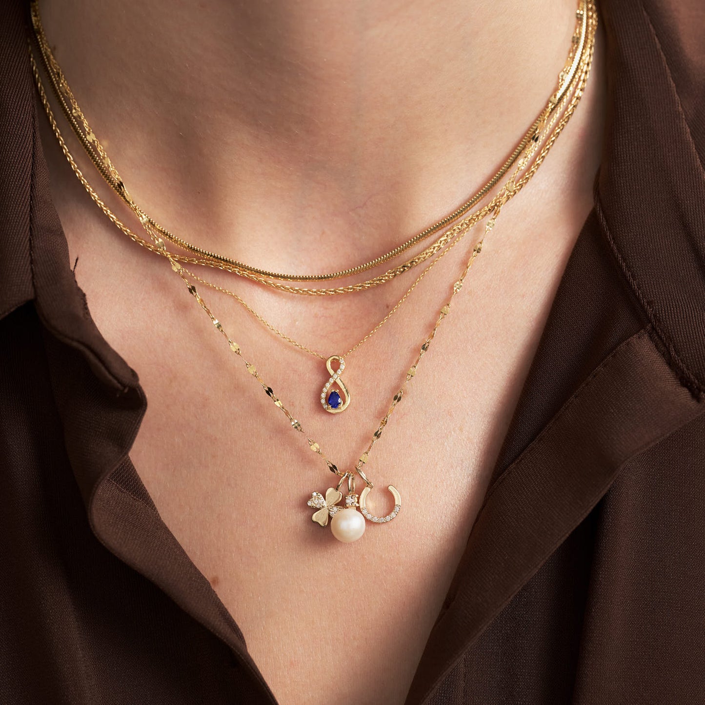 Diamant-Hufeisen-Charm