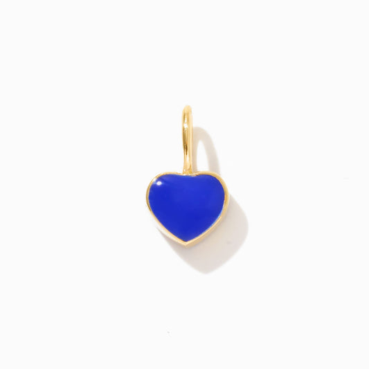 Blauer Emaille-Herz-Anhänger