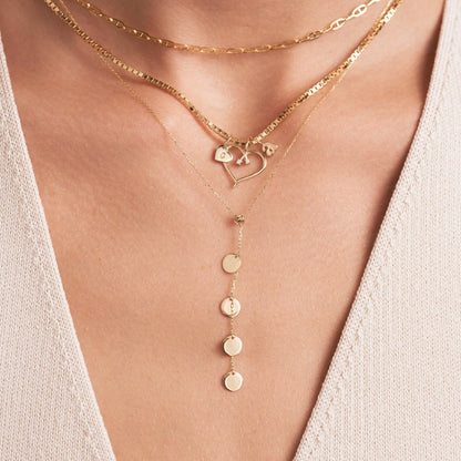 Offene Herzkette mit zwei Diamanten