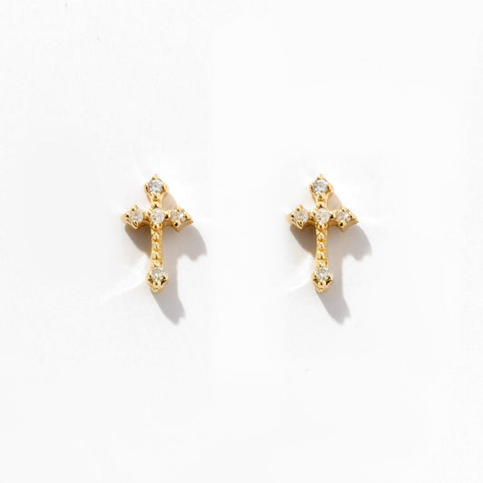 Diamant Gothic-Stil Kreuz Ohrringe