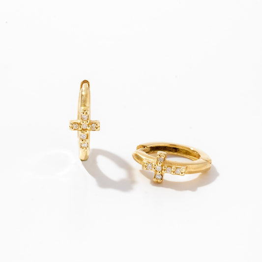 Mini Diamond Cross Creolen