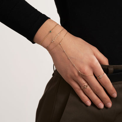 Diamant-Lünetten-Fassung Station Handkette Armband