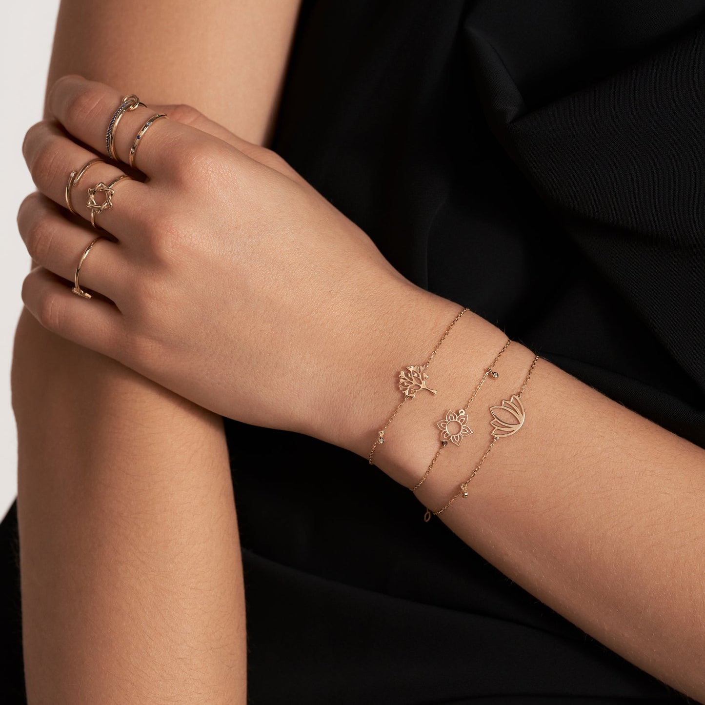 Blumenarmband mit Diamant