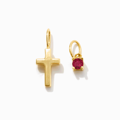 Kreuz- und Geburtsstein-Charms