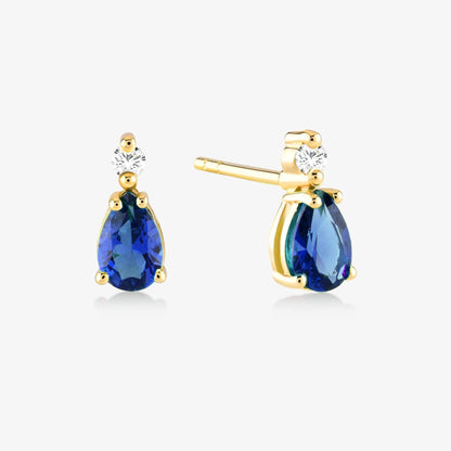 Diamant- und Saphir-Ohrstecker
