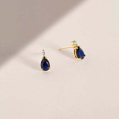 Diamant- und Saphir-Ohrstecker