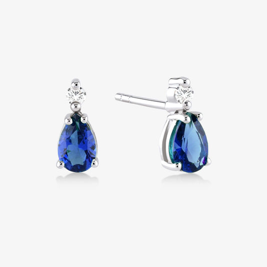 Diamant- und Saphir-Ohrstecker
