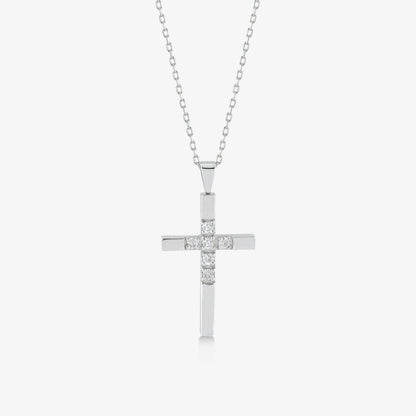 Kleine Diamantkreuz-Halskette