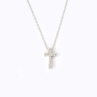 Diamant Pavé Kreuz Anhänger Halskette