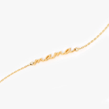 Mama Script bracelet in 585 solid gold