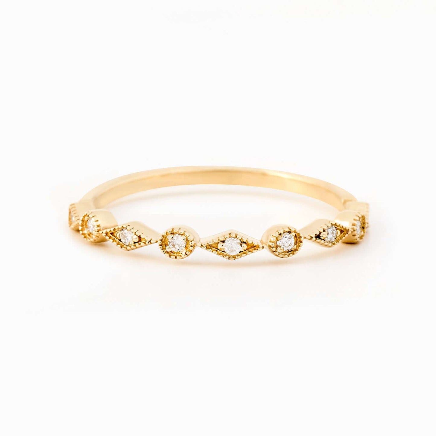 Diamond Art Deco Halb Ewigkeit Ring