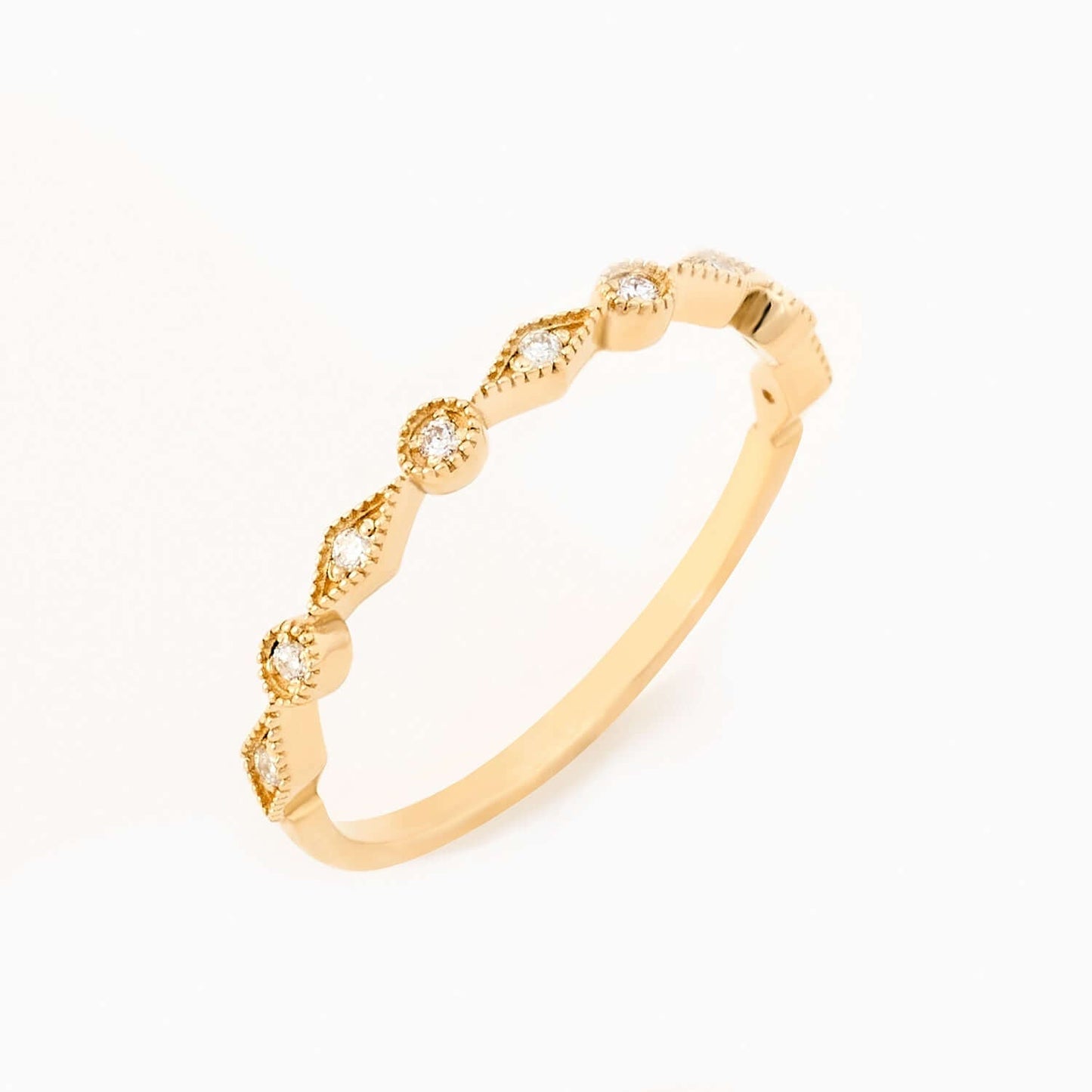 Diamond Art Deco Halb Ewigkeit Ring