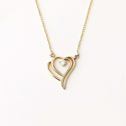 Diamant Doppelherz Halskette