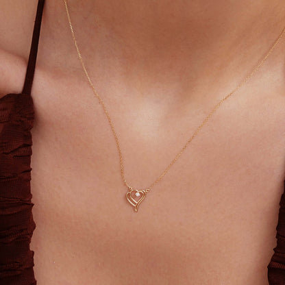 Diamant Doppelherz Halskette