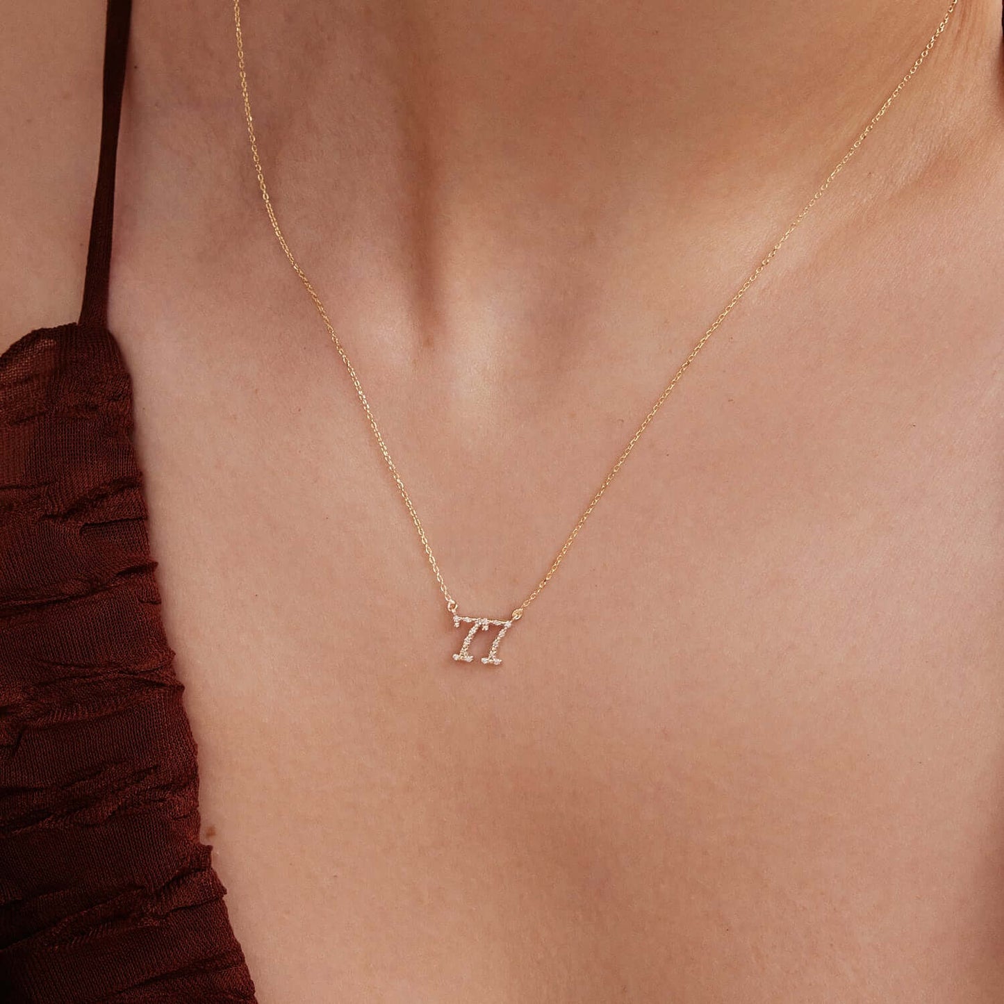 Diamant Custom Nummer Halskette