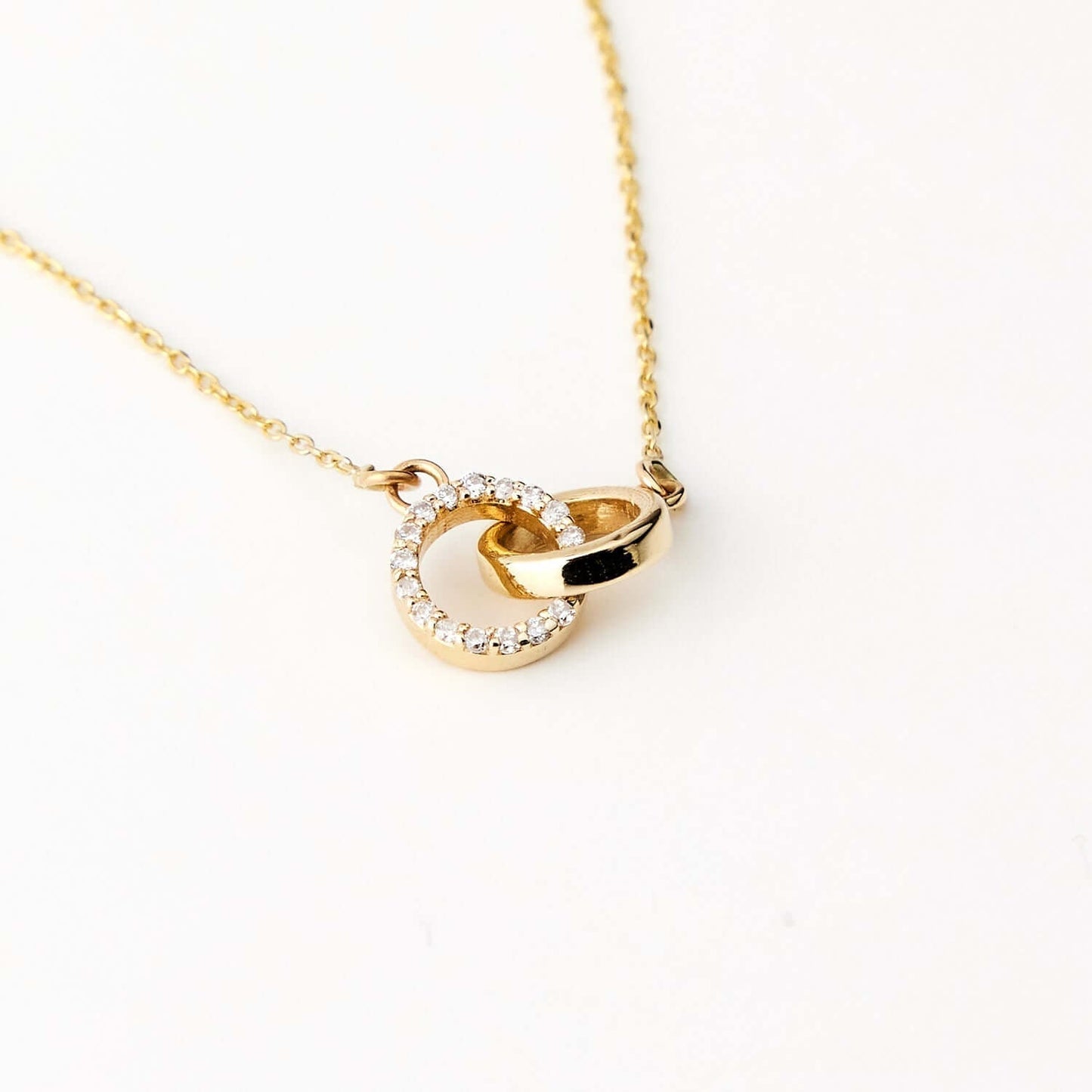Diamant Verschlungene Kreis Halskette