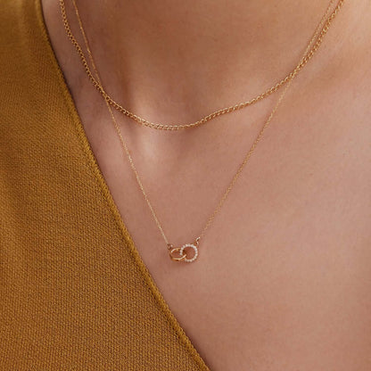 Diamant Verschlungene Kreis Halskette