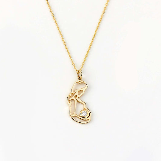 Diamant Schwangere Mutter Halskette