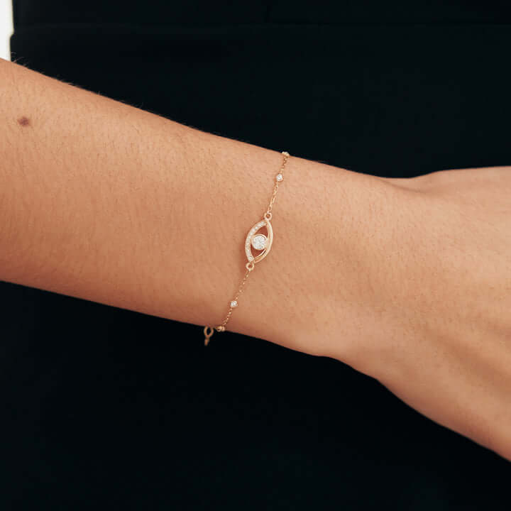 CZ Evil Eye Station Armband