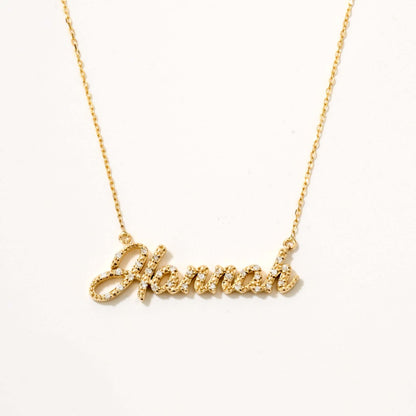 Diamant-Pavé-Schriftzug-Namenskette