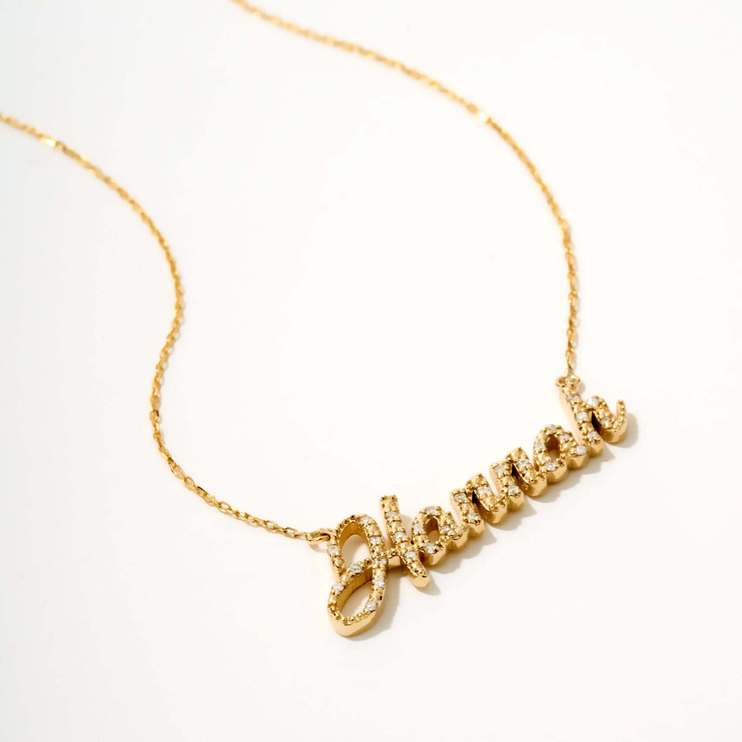 Diamant-Pavé-Schriftzug-Namenskette