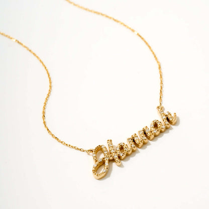 Diamant-Pavé-Schriftzug-Namenskette