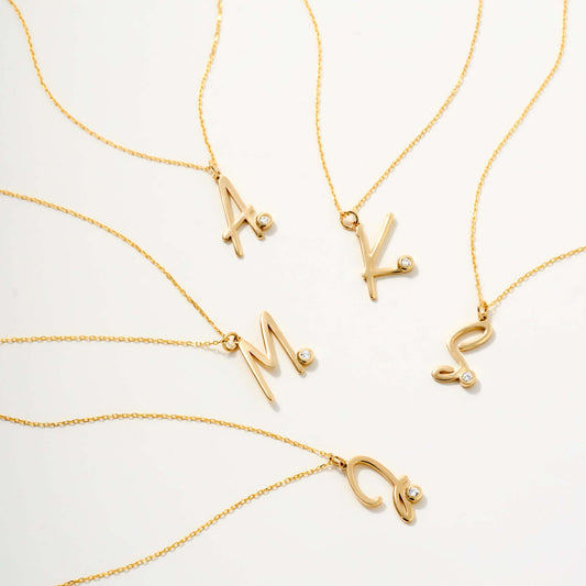 Bezel-Set Initialkette