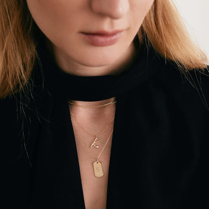 Bezel-Set Initialkette