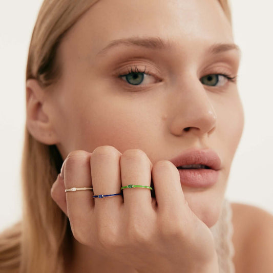 Geburtsstein Emaille Siegelring.