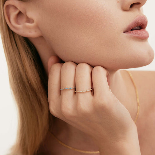 Geburtsstein Vollständiger Ewigkeits- Stapelring