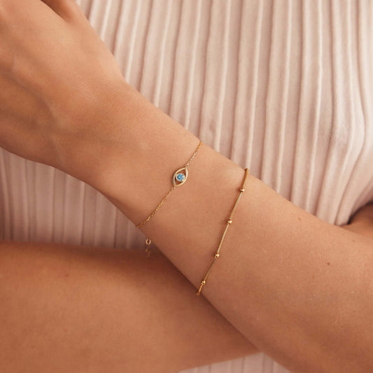 Geburtsstein Böser Blick Armband