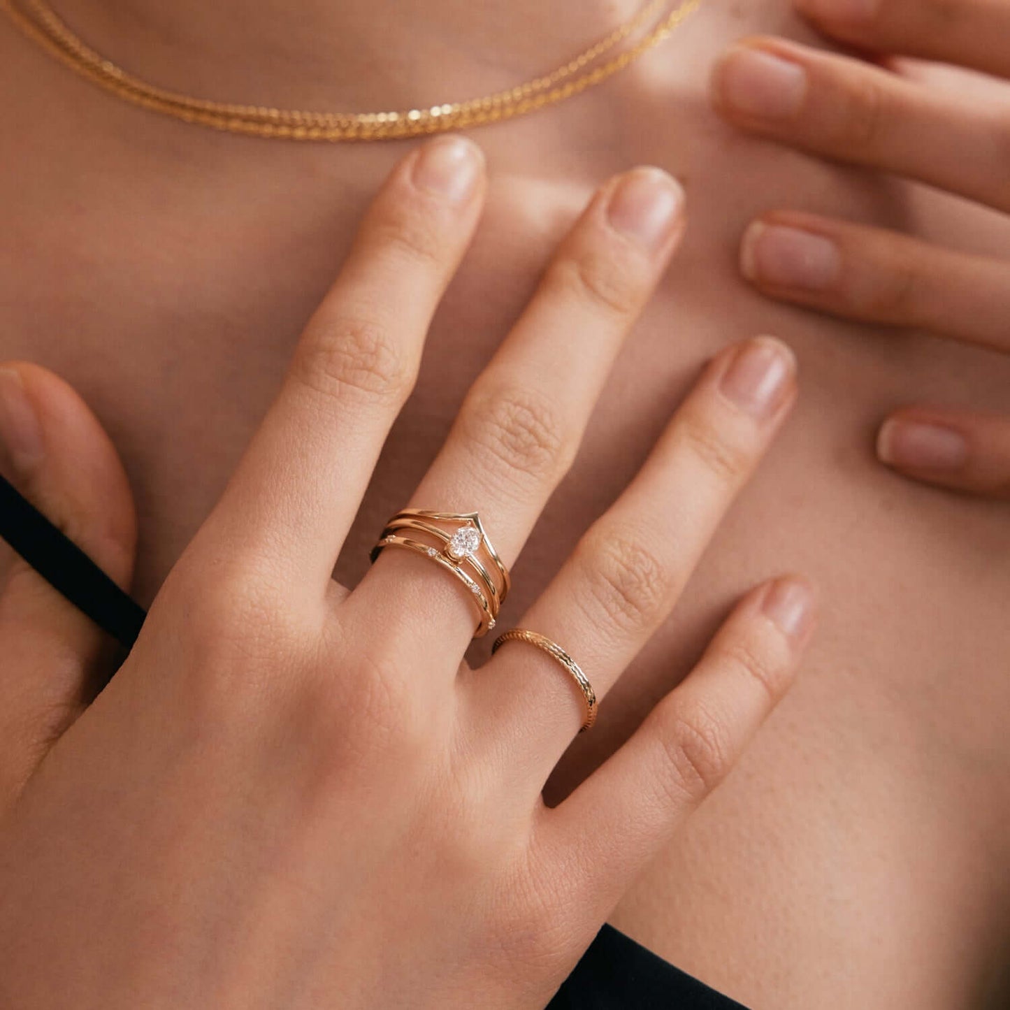 Diamant Stapelring
