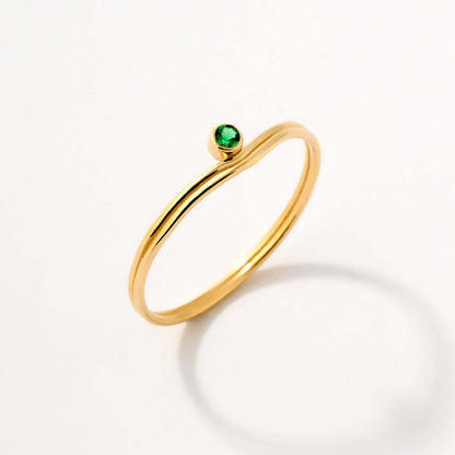 Smaragd Solitär Wishbone Ring