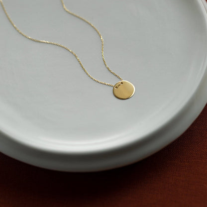 disc necklace made of 585 solid gold