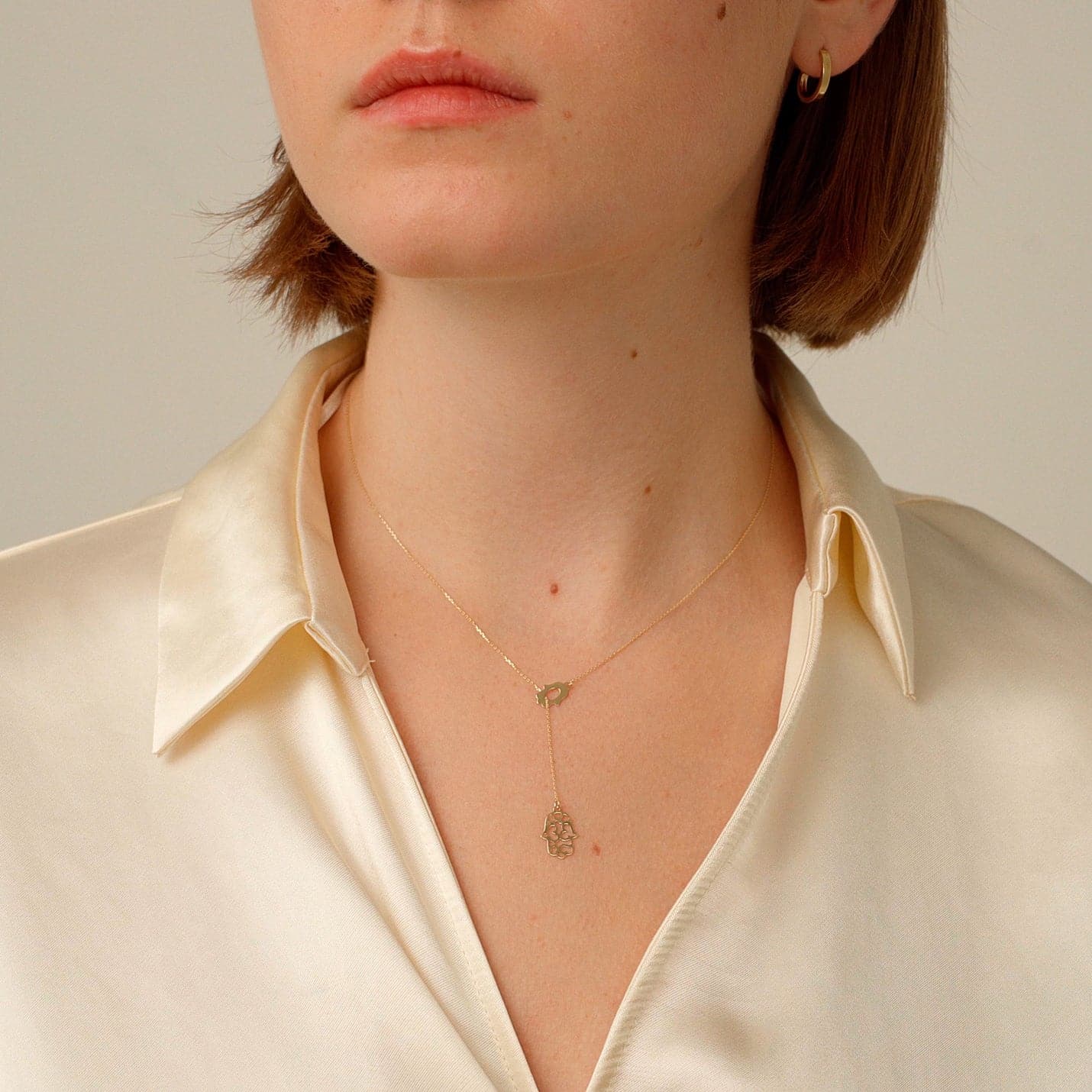Collier Hamsa Lariat en or 585