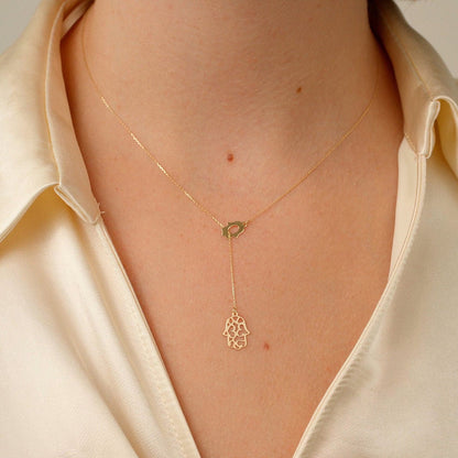 Collier Hamsa Lariat en or 585