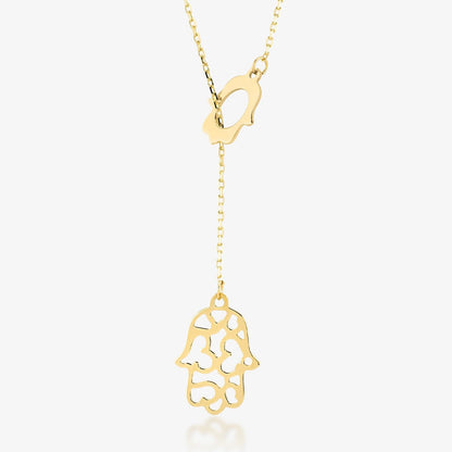 Collier Hamsa Lariat en or 585