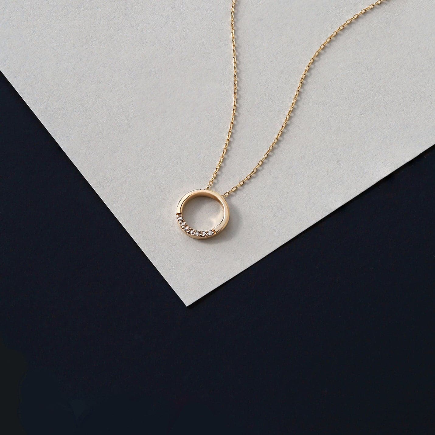 Diamant Kreis Anhänger Halskette