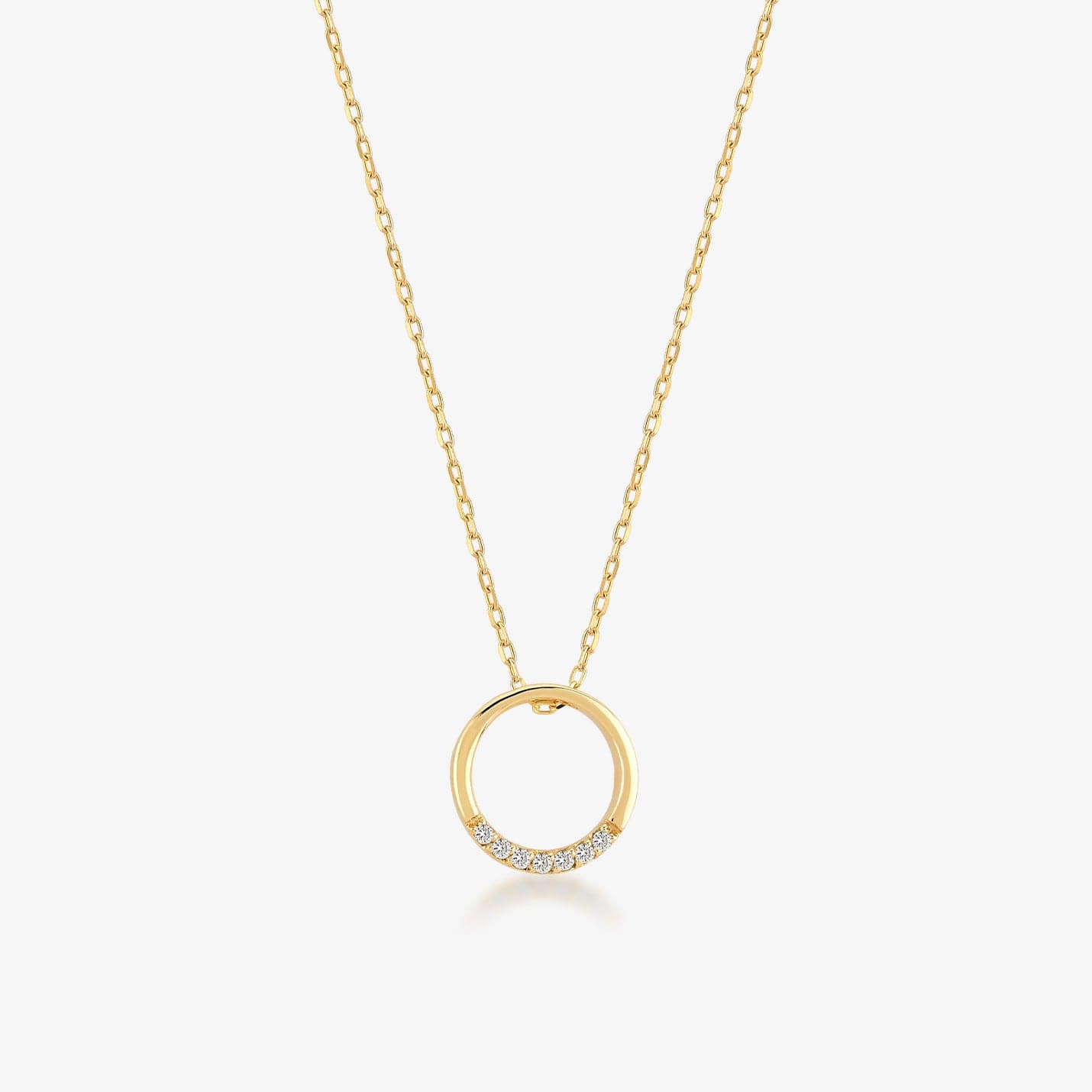 Diamant Kreis Anhänger Halskette