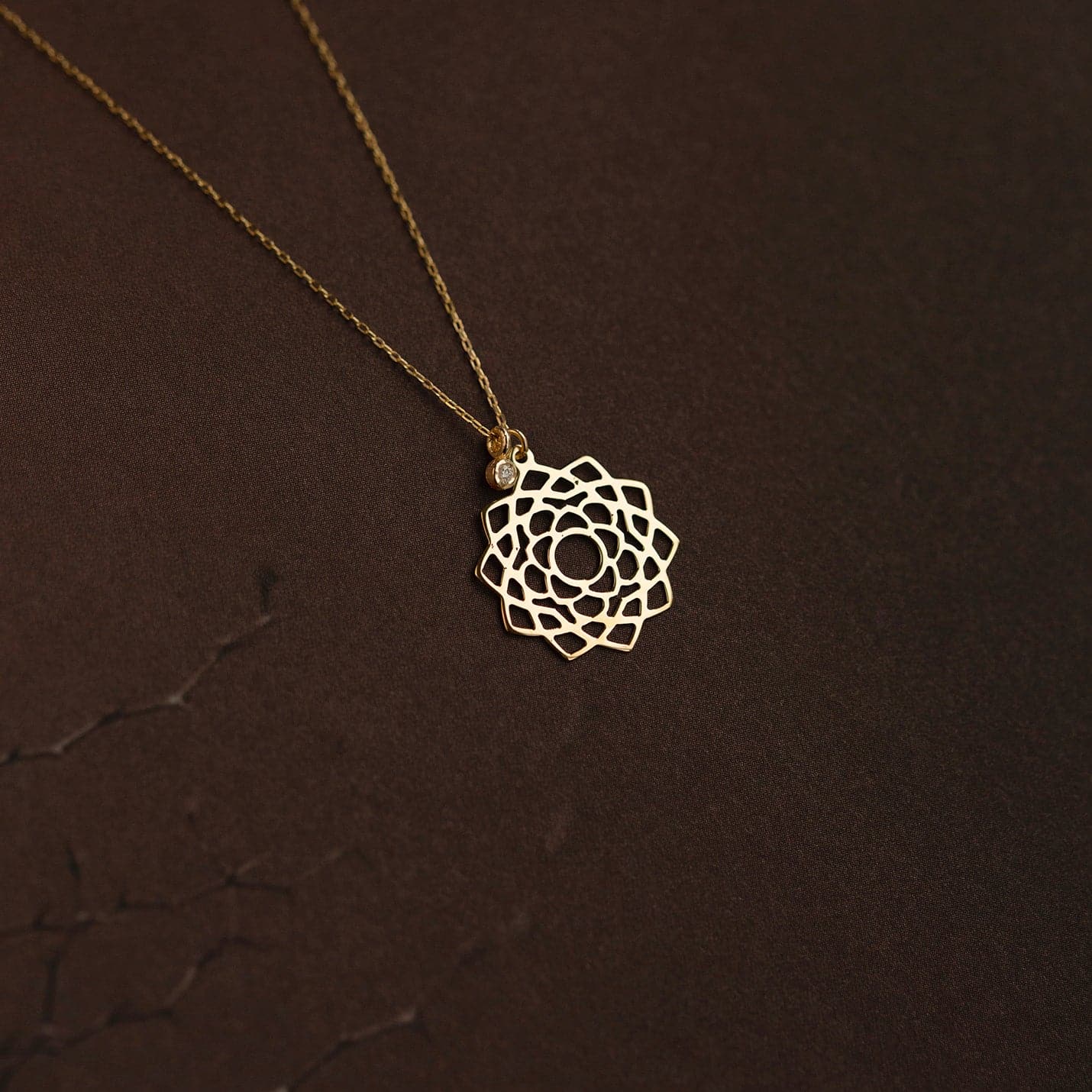 Diamant Chakra Charm Anhänger Halskette