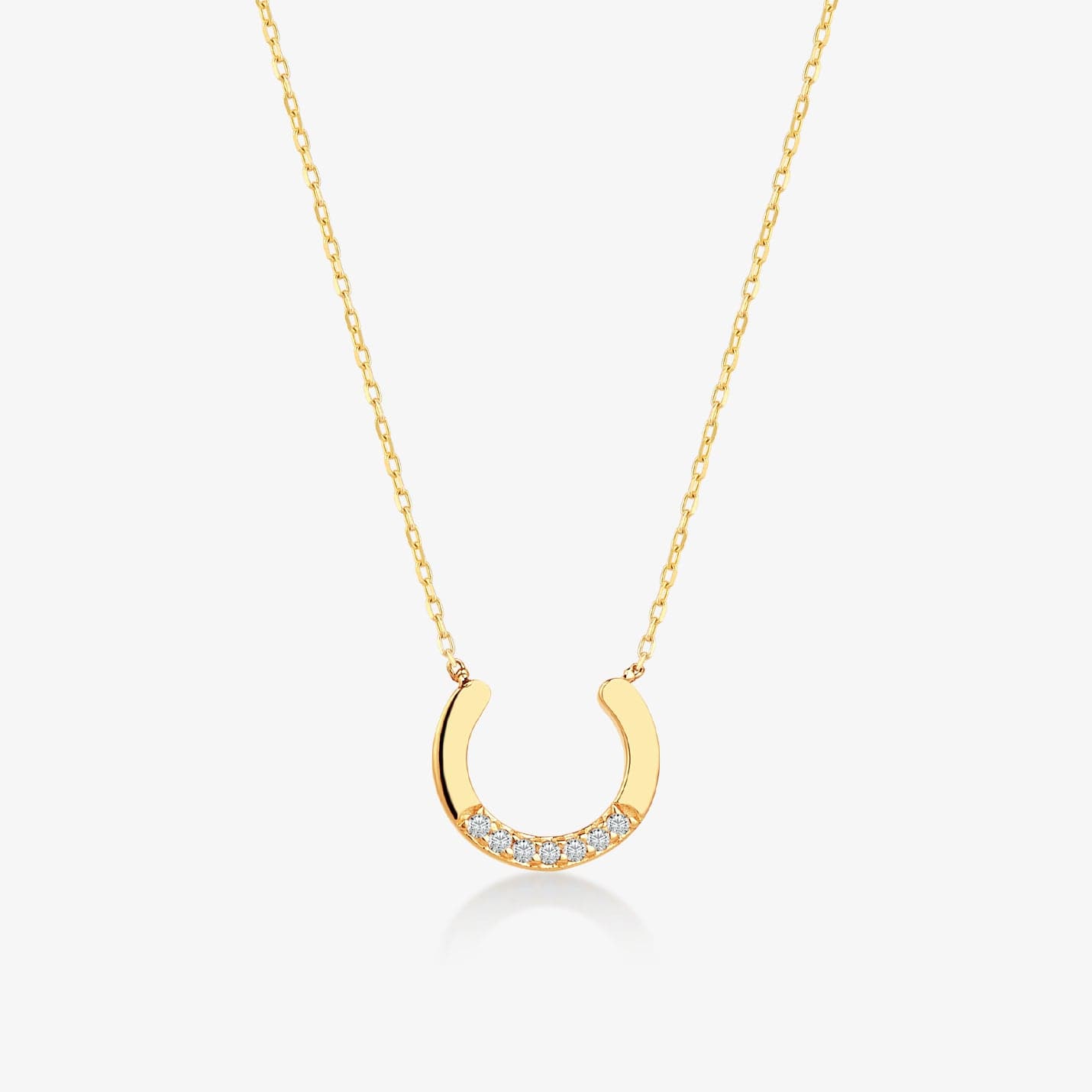 Diamant Hufeisen Anhänger Halskette