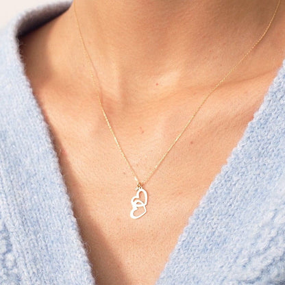 Diamant-Halskette mit verschlungenem Herz