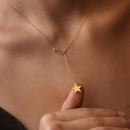 Diamant-Mondstern Y-Halskette