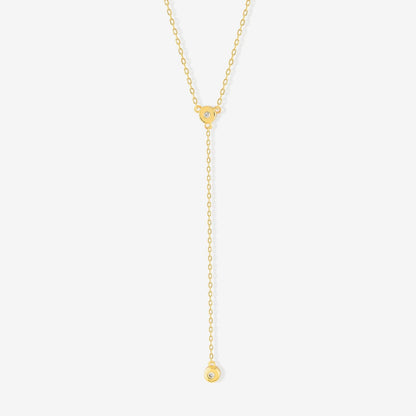 Solitaire Diamond Y-Necklace in 14K Gold