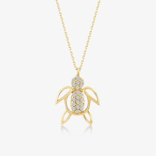 turtle pendant necklace made of 585 gold